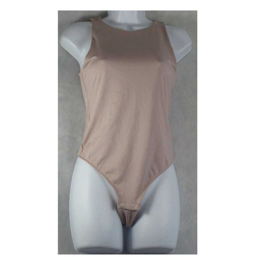 Alfani Women's High-Neck Thong Bodysuit, Gray Rose